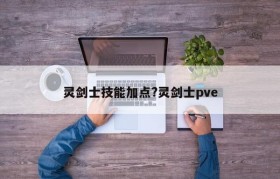 灵剑士技能加点?灵剑士pve